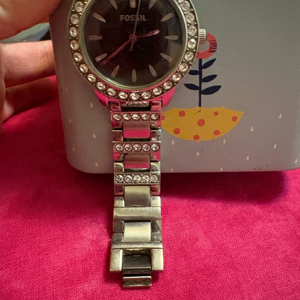 Fossil Silver Smartwatch with Crystal Bezel - Picture 2 of 8